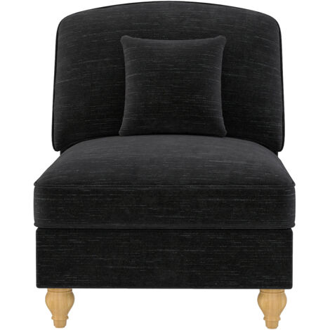 Canapé Windsor sans accoudoirs en chenille avec 1 coussin - Noir (1/5)