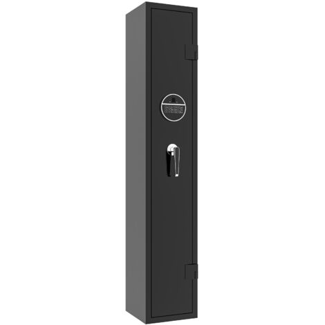 Coffre-fort pour 3 fusils, armoire à fusils et pistolets, sécurité pour carabines, accès rapide. Idéal pour le rangement sécurisé d'armes longues et munitions. H138 cm × L25 cm × P25 cm