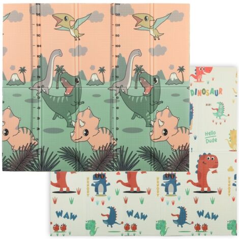 Tapis de Jeu pour Bébé 196 x 176 x 1,5 cm Pliable Tapis d'Éveil Réversible Multicolore (1/5)