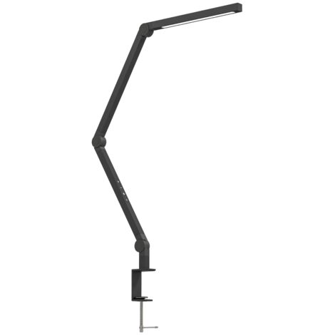 Lampe de bureau, luminosité et couleur réglables, pince métallique, 96 LED, noire (1/5)