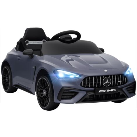 Voiture électrique enfant Mercedes, moteurs 12V, télécommande, lumières LED, musique, pour enfants 3-6 ans, Gris (1/5)