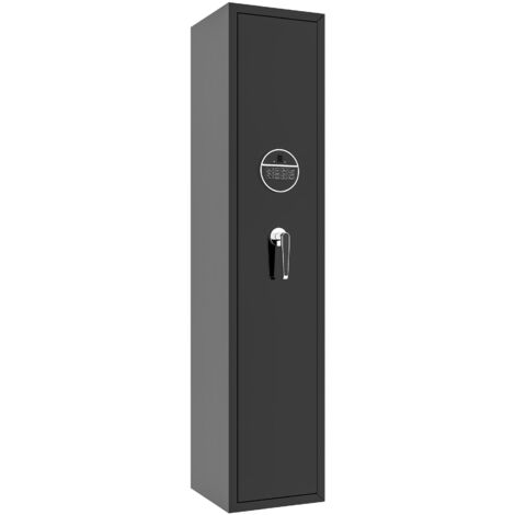 Coffre-fort pour 5 armes longues, râtelier pour fusils et pistolets, armoire à fusils à accès rapide. Idéal pour le rangement sécurisé d'armes longues et de munitions. H 138 cm × L 30 cm × P 30 cm