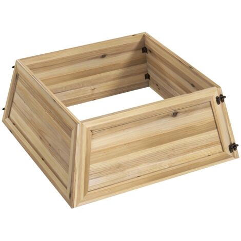 Couvre-socle de sapin de Noël 65 x 65 cm, collier en bois de sapin naturel (1/5)