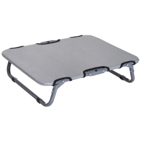 Lit pour chien extérieur pliable, couchage pour chien et chat, gris, 59x46x15 cm (1/5)