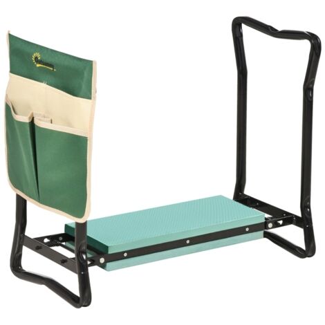Banc à genoux pliable, tabouret de jardin 2-en-1, aide-genoux avec poche à outils, mousse EVA, 58 x 28 x 49 cm (1/5)