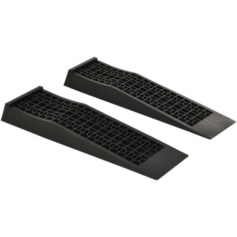 Rampe d'accès 2 pièces, seuil de trottoir en caoutchouc noir 70x20x8cm pour voitures, fauteuils roulants et plus (1/5)