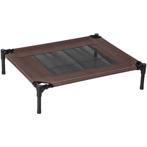 Lit pour chien extérieur, lit surélevé pour chien moyen et grand, couchage stable avec maille lavable, lit pour chat et animal de compagnie pour camping extérieur, 76 x 61 x 18 cm, marron (1/5)