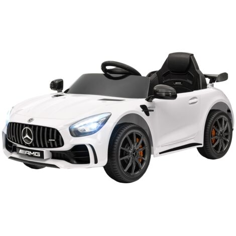 Voiture électrique enfant Mercedes, 3-5 km/h, télécommande, lumières & musique, blanc (1/5)