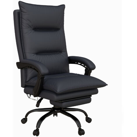 Bureau massage, chaise de bureau réglable en hauteur, fauteuil informatique avec repose-pieds, gris foncé, pour bureau & télétravail (1/5)