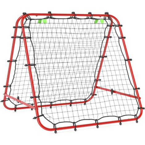 Rebondeur de Football Rebounder Réversible 2 Faces, Filet de Retour Réglable 5 Niveaux pour Entraînement, Acier Rouge 100x95x90 cm (1/5)