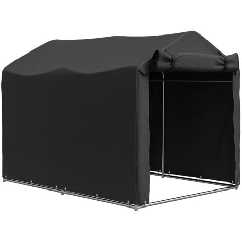 Garage de tente imperméable avec porte, résistant aux UV 220 x 157 x 165 cm Noir (1/5)