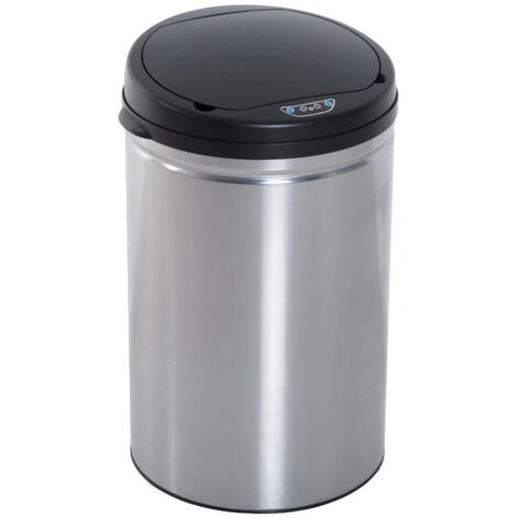 Poubelle Automatique à Capteur IR, 30L, Rond, Acier Inoxydable, Avec ou Sans Seau Intérieur (1/5)