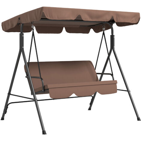 Balancelle Hollywood 3 places avec toit réglable, imperméable, charge max 200 kg, parfaite pour jardin & terrasse (1/5)