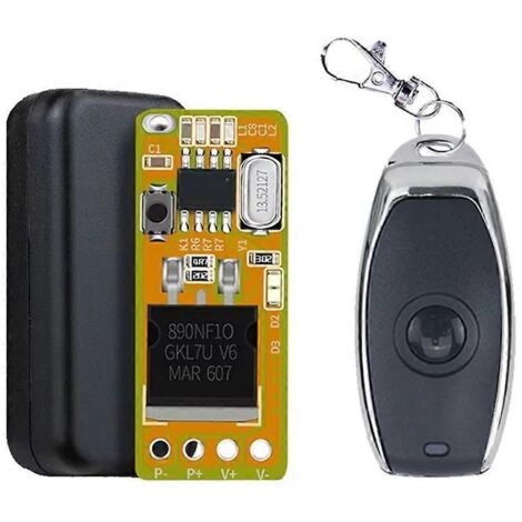 Ensemble de télécommande RF étanche à temporisation 433 MHz, 1 canal - Noir (1/5)