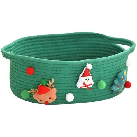 Paniers cadeaux en corde de coton, paniers de rangement pour jouets et collations, verts (1/5)
