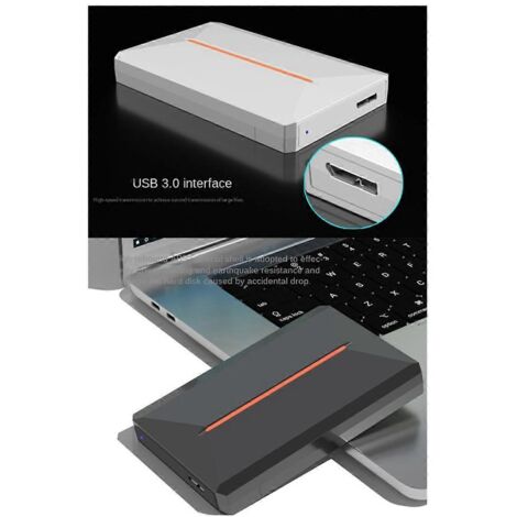 Boîtier disque dur portable pour Windows/OS/Linux Blanc-- (1/5)