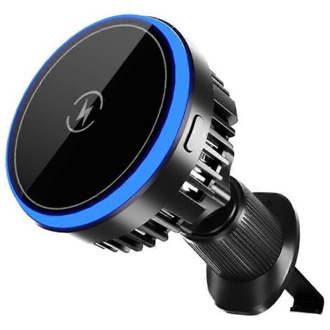 Support de téléphone pour grille d'aération de voiture, chargeur de voiture sans fil 2 en 1 15 W T2-- (1/5)