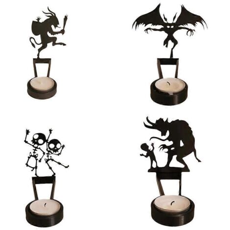 Bougeoirs d'Halloween, décorations de table avec bougeoirs --- (1/5)