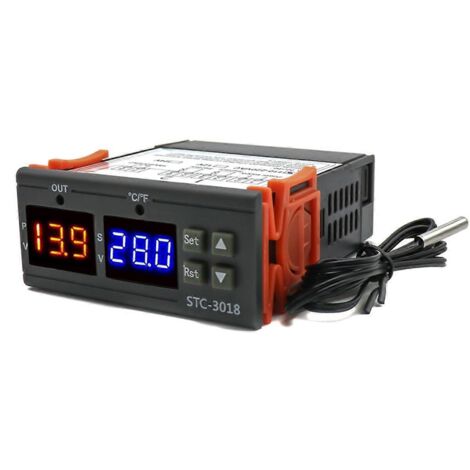 Contrôleur de température numérique double STC-3018 avec chauffage/refroidissement 12V-- (1/5)