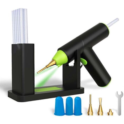 Pistolet à colle chaude sans fil avec support, rechargeable par USB. (1/5)