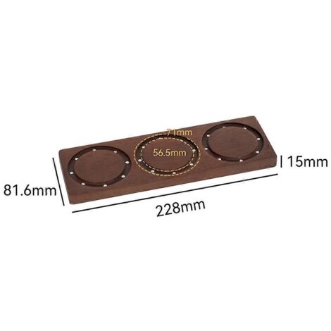 Plateau de rangement pour bol à café en bois massif de 58 mm A-- (1/4)