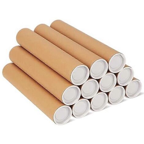 Lot de 12 tubes d'expédition avec bouchons pour l'emballage d'affiches -- (1/5)