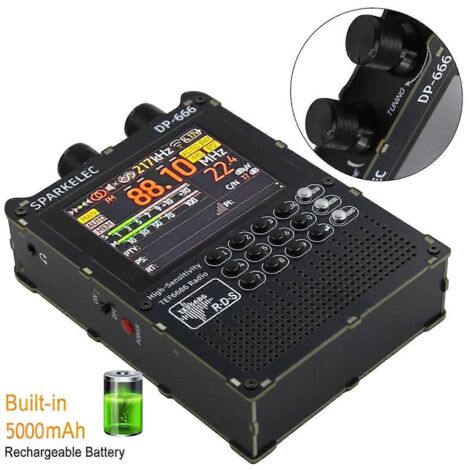 Récepteur radio à bande complète avec écran tactile IPS haute sensibilité, blanc. (1/5)