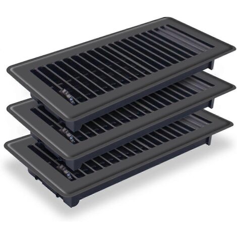 Grilles d'aération de plancher 3 pièces, couvercles de grilles d'aération de plancher 4 x 10 po, B-- (1/5)