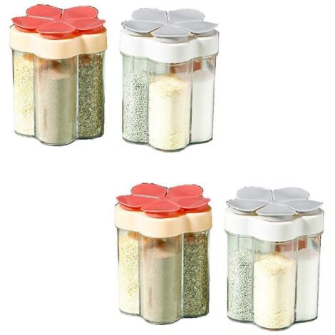 Pot à épices en plastique, récipient pour épices, flacon d'assaisonnement, organisateur d'épices --- (1/5)