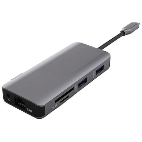 Hub USB-C 9 en 1 avec ports compatibles RJ-45 et VGA (1/5)