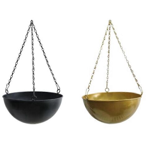Jardinière suspendue décorative d'intérieur, grand modèle noir et grand modèle doré (1/5)