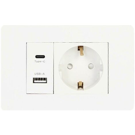 Prise murale standard USB + Type-C + Prise européenne (UE) (1/5)