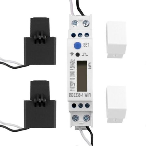 Compteur d'énergie intelligent Tuya WIFI 3 fils 110 V + 110 V 100 A sur rail DIN 18 mm (1/5)