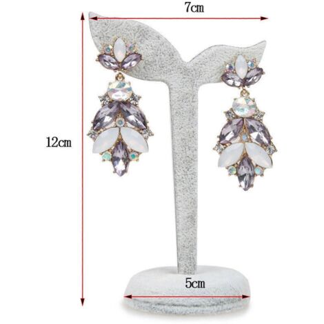 Présentoir à boucles d'oreilles en velours, support pour boucles d'oreilles à clous (noir) (1/5)