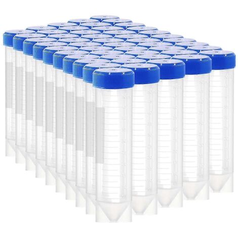 Tubes à centrifuger en plastique de 50 ml avec bouchon à vis, tubes coniques avec bouchon-- (1/5)