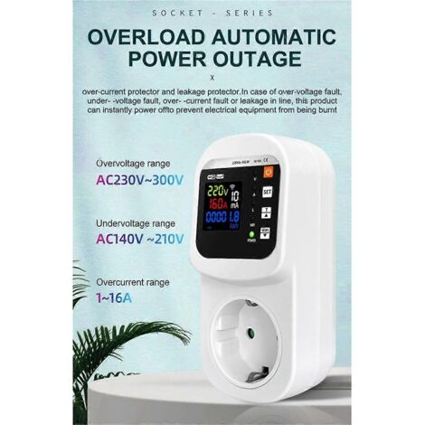 Prise intelligente Tuya WiFi avec stabilisateur de tension et de courant, prise UE-- (1/5)