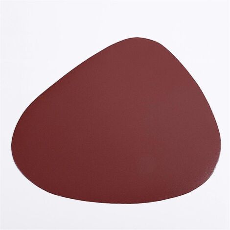 Lot de 4 sets de table en cuir rouge vin, sans dessous de verre. (1/5)