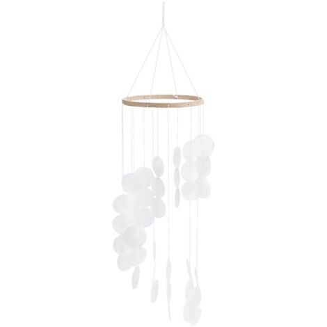Carillon éolien en coquillage naturel, attrape-rêves, décoration artisanale blanche (1/5)
