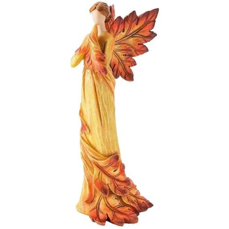 Statue d'ange en feuille d'érable d'automne, décoration de bureau, ange debout (1/5)