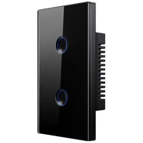 Interrupteur tactile intelligent Tuya WiFi 110-240V 2,5D Style concave 2 postes-- (1/5)