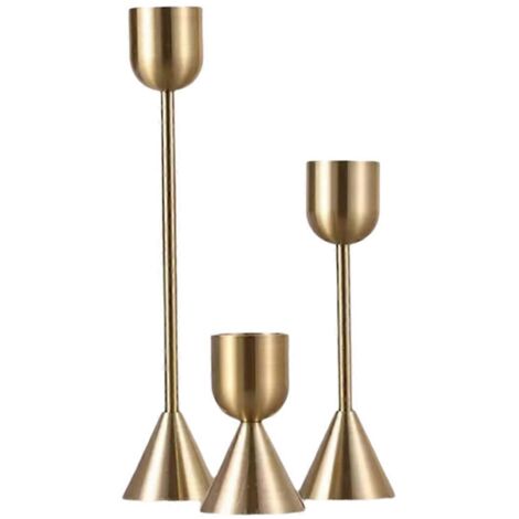 Bougeoirs en métal de style chinois, décoration de mariage dorée simple --- (1/5)
