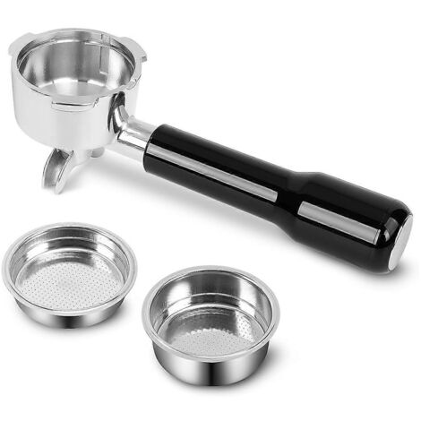 Porte-filtre en acier inoxydable 51 mm avec 2 becs verseurs pour machine Donlim - Noir (1/5)