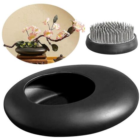 Ensemble de vases en céramique sentimentale, arrangement floral en forme de galet noir-- (1/5)