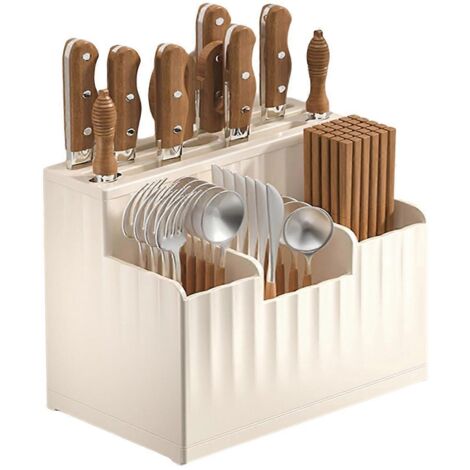 Étagère murale de rangement pour ustensiles de cuisine - Blanc crème (1/5)