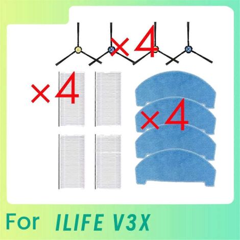 Lot de 12 filtres pour brosse latérale compatibles avec le robot aspirateur ILIFE V3X (voir photo). (1/5)