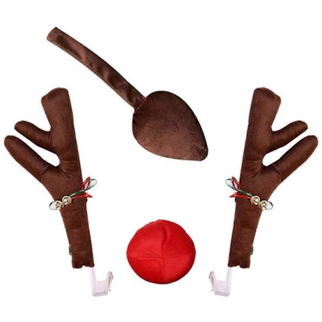 Décoration de voiture en bois de cerf - Kit de décoration de Noël pour voiture - Cadeau de Noël (1/5)