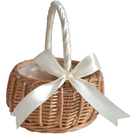 Panier à fleurs tressé Hualanzi, panier en osier, panier cadeau de bonbons 19 cm (1/5)