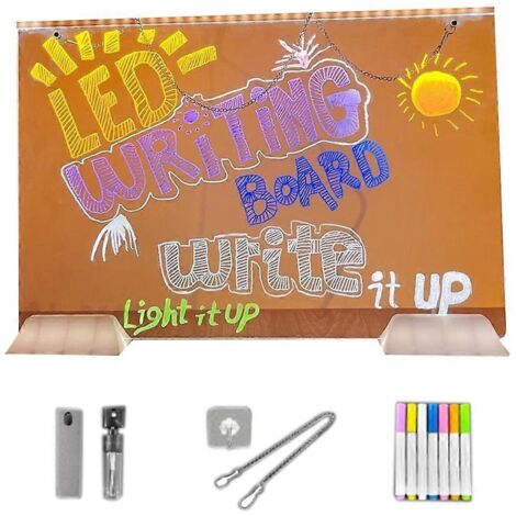 Tableau mémo effaçable à sec LED multicolore (7 couleurs) - (1/5)