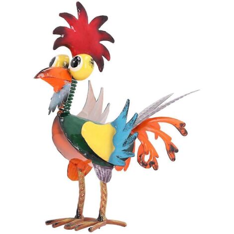 Statue de coq en métal pour jardin - Décoration de jardin