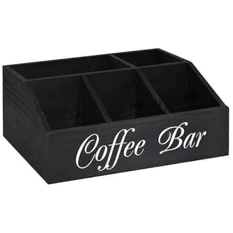 Organisateur de comptoir pour coin café, panier en bois pour comptoir --- (1/5)